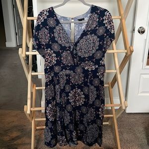 Short Sleeved Blue Casual Dress